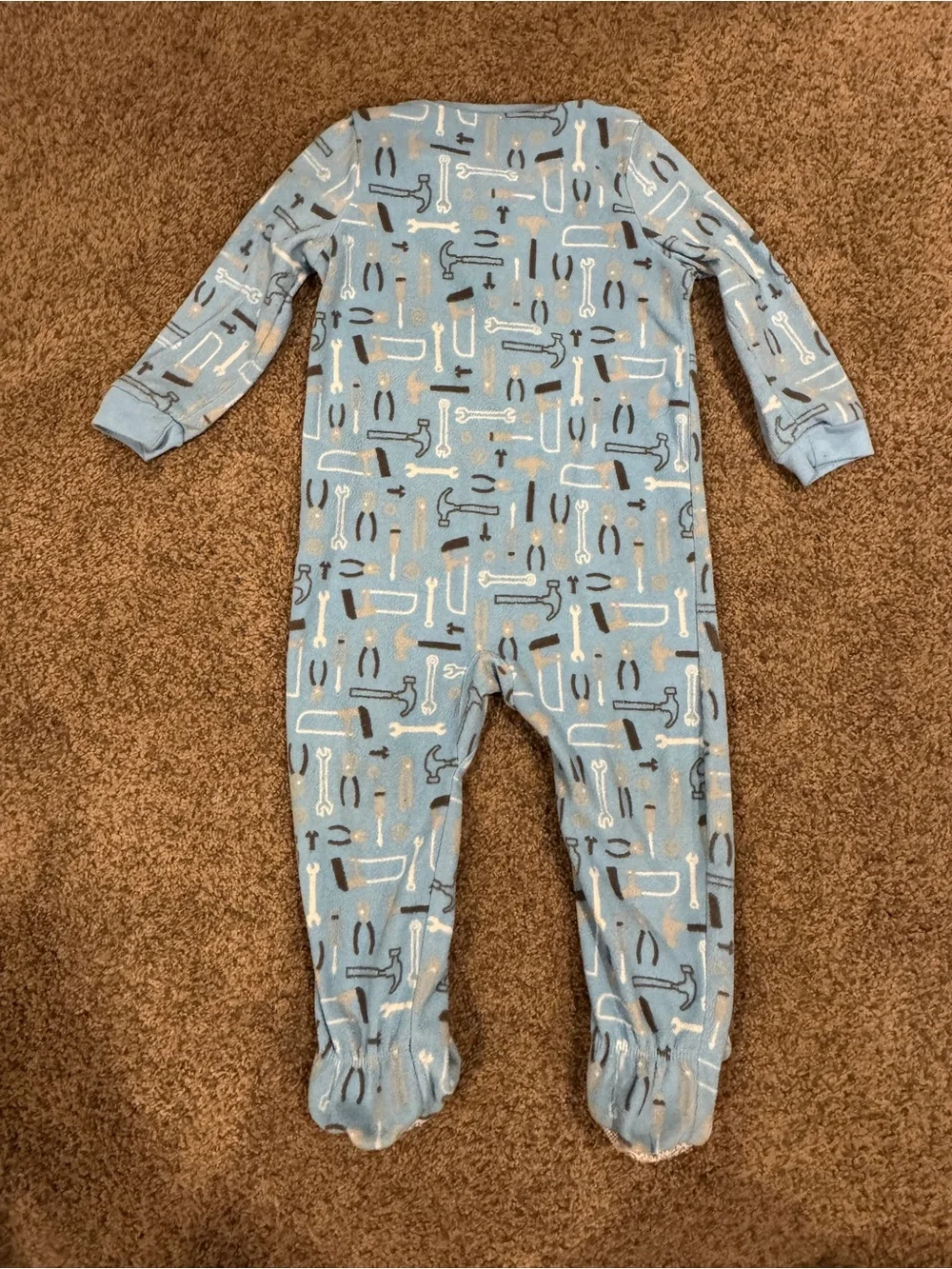 “Built strong” Tools toddler footie Jammies—3T—Simple joy